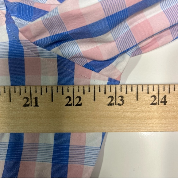 Bonobos Shirt Men’s XL Blue Pink White Plaid Long Sleeves Nylon Spandex Slim Fit - Picture 4 of 8